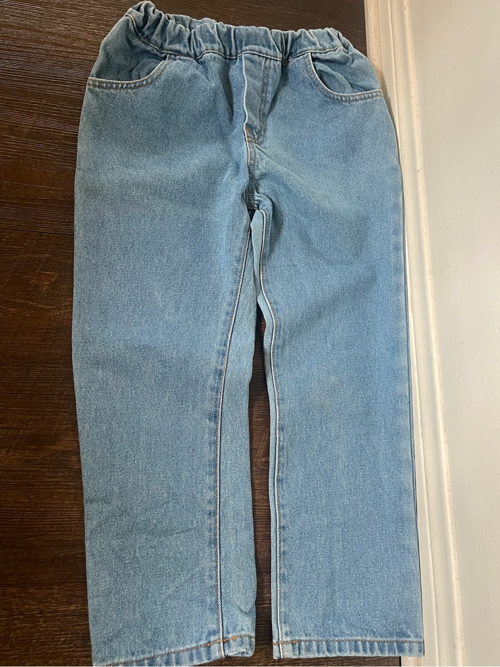 The Simple Folk Classic Light Blue Elastic-Waist Kids Jeans